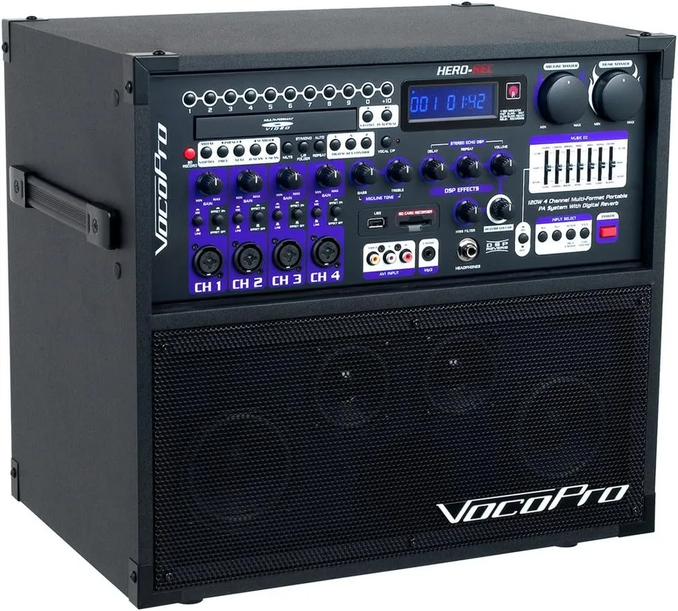 VocoPro Karaoke System, Multicolored (HERORECBASIC)
