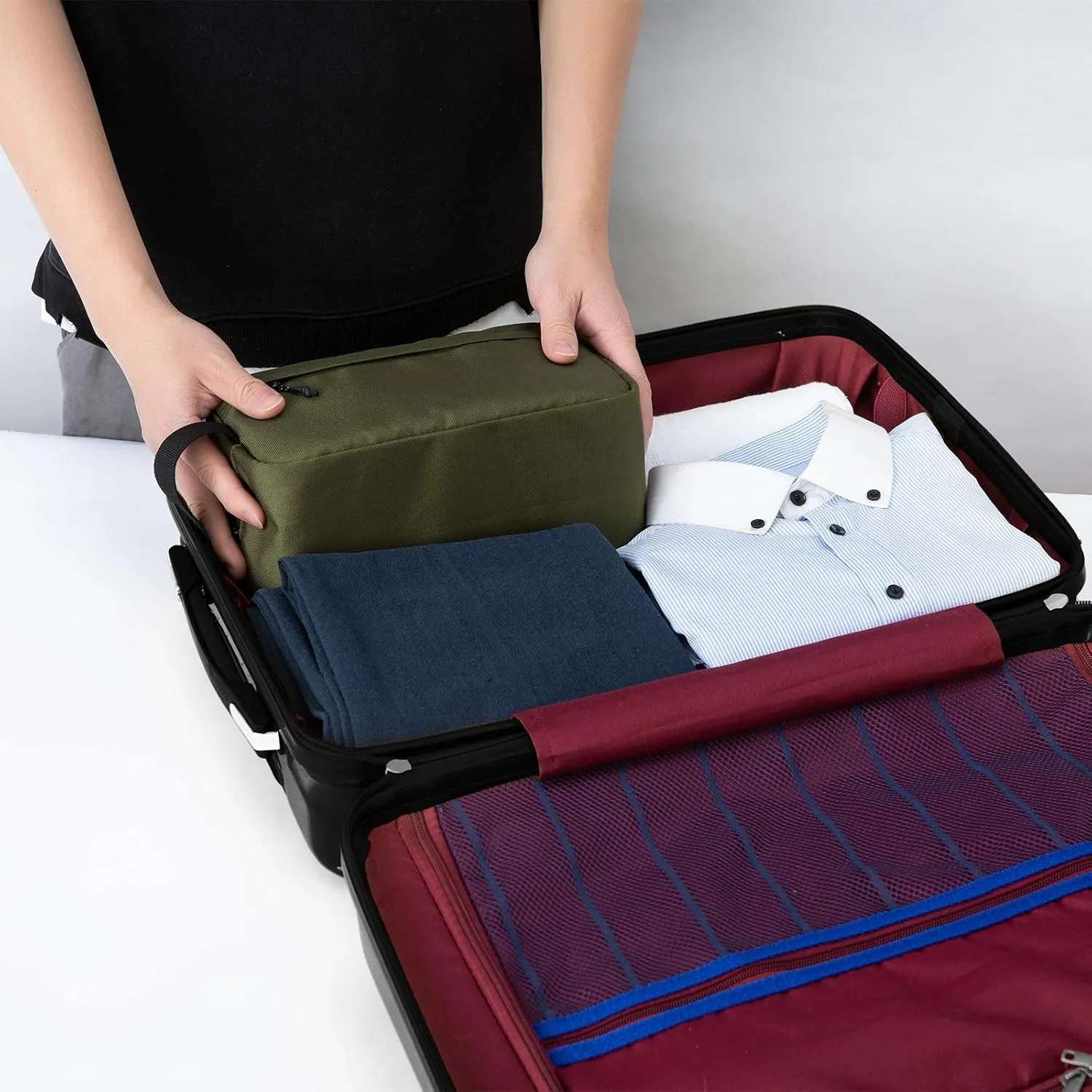 Vorspack Travel Toiletry Bag for Men - Hanging Toiletries Bag Water Resistant Dopp Kit Travel Bag for Toiletries Accessories