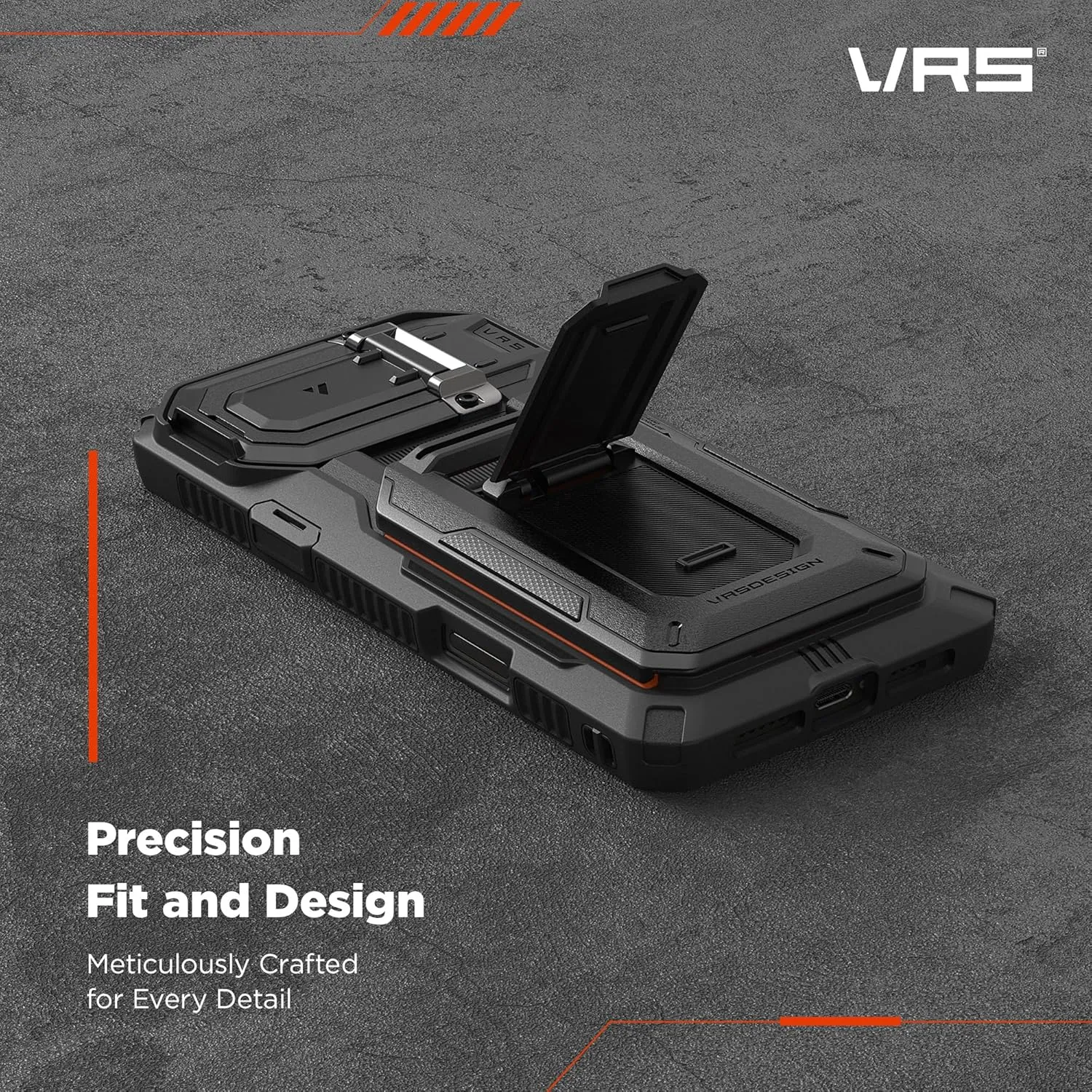 VRS DESIGN Origin Wallet Card Holder Case [3 Cards] for iPhone 16 Pro Max (2024/Upgraded), Rugged Semi-Automatic 3-Card Slot & Kickstand Case (Moss Green)