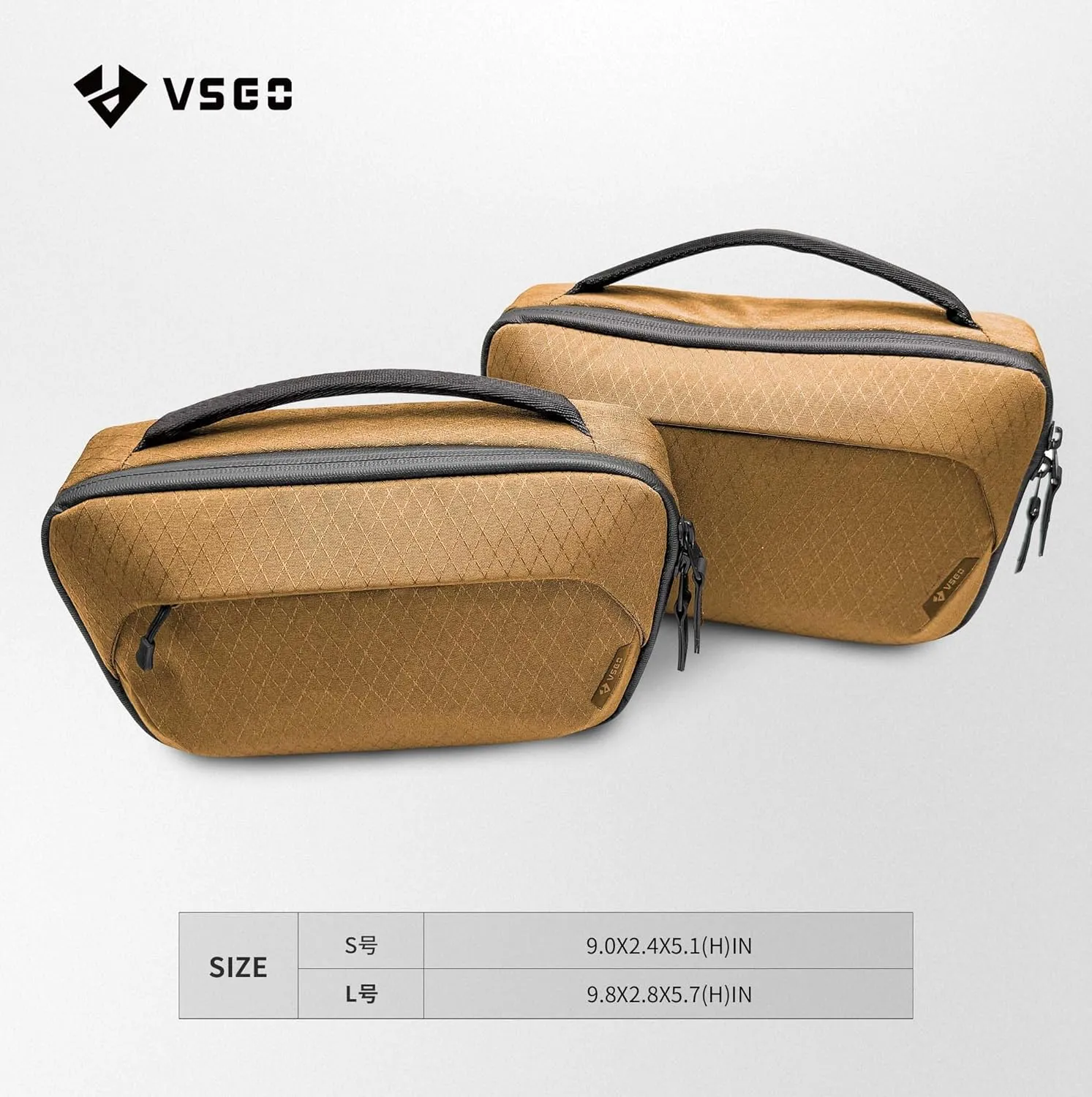 VSGO Digital Storage Bag Photography Accessories Storage Hard Drive Data Cable Power Supply Travel Portable Mini Digital Storage Bag (Yellow, L)