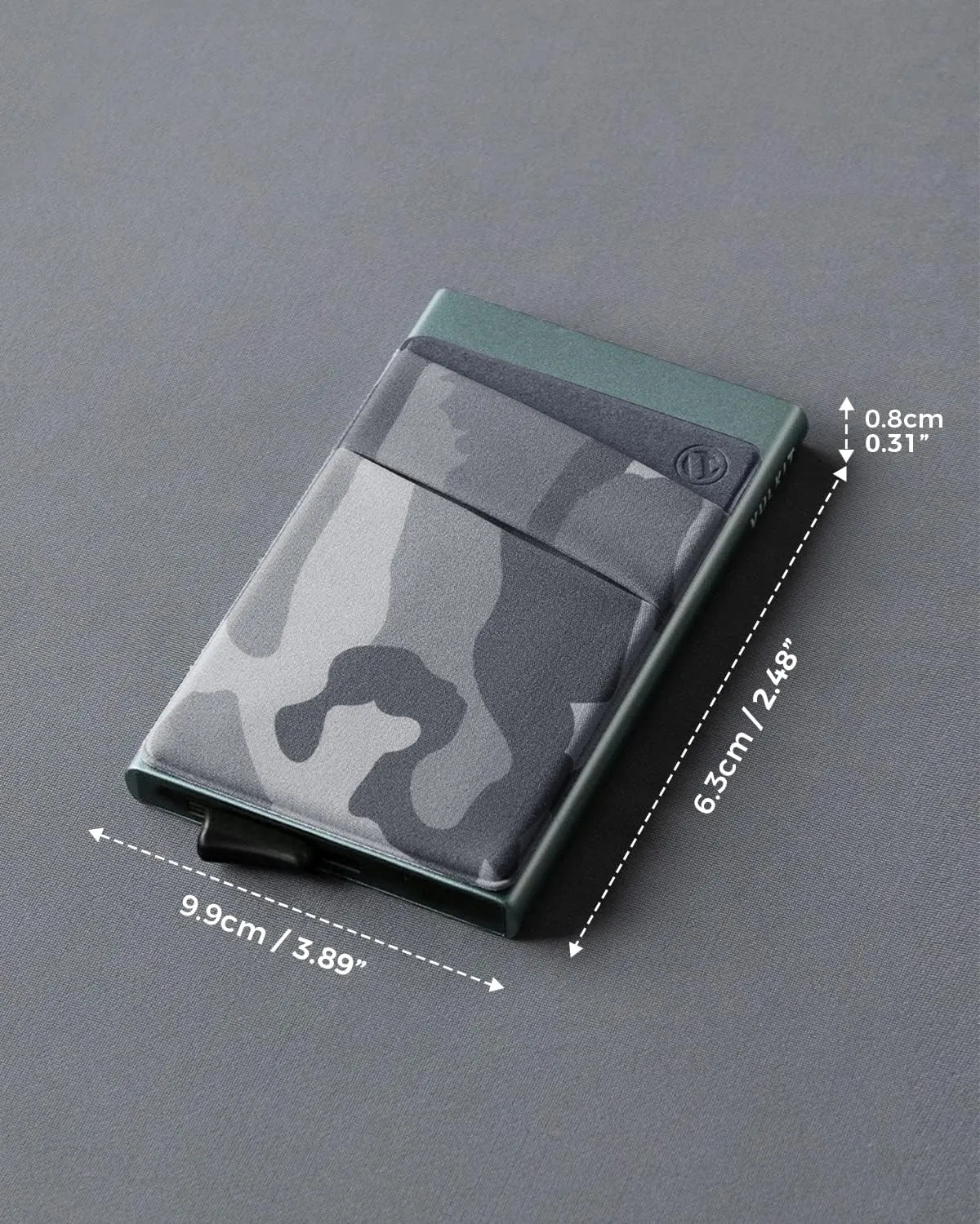 VULKIT Card Holder with Money Pocket Pop Up Wallet RFID Blocking Slim Metal Bank Card Case Holds 5 Cards and Notes(Camouflage Grey)