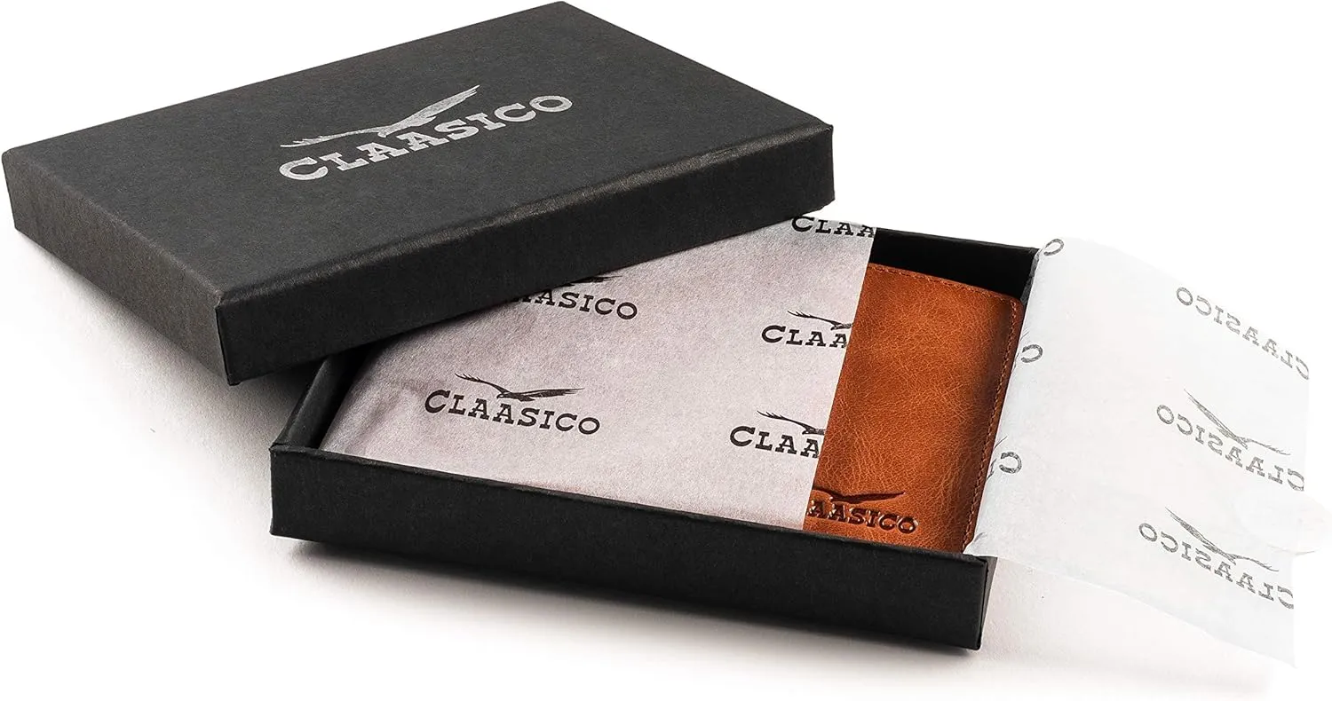 Wallet for Men’s - Genuine Leather Slim Bifold RFID Wallet - Gift for Men Packed in Stylish Gift Box