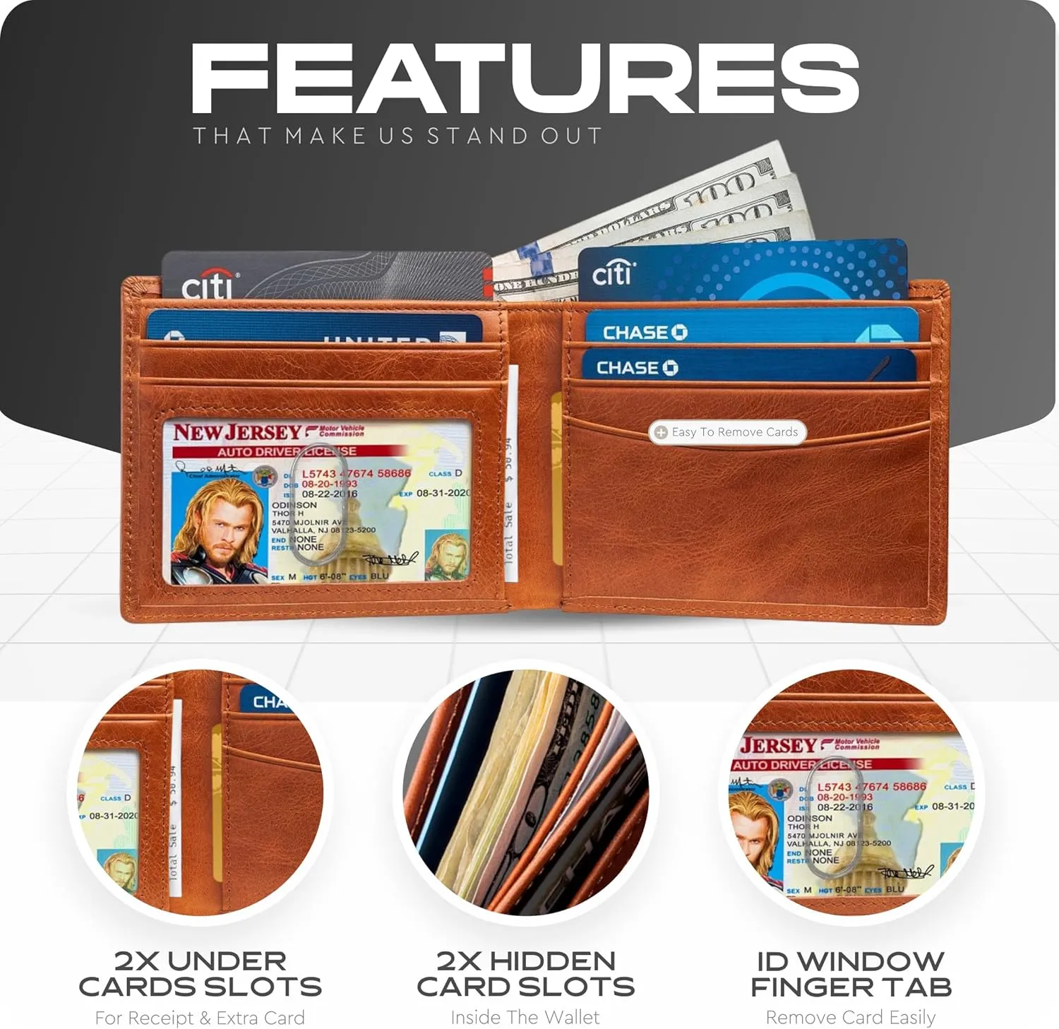 Wallet for Men’s - Genuine Leather Slim Bifold RFID Wallet - Gift for Men Packed in Stylish Gift Box