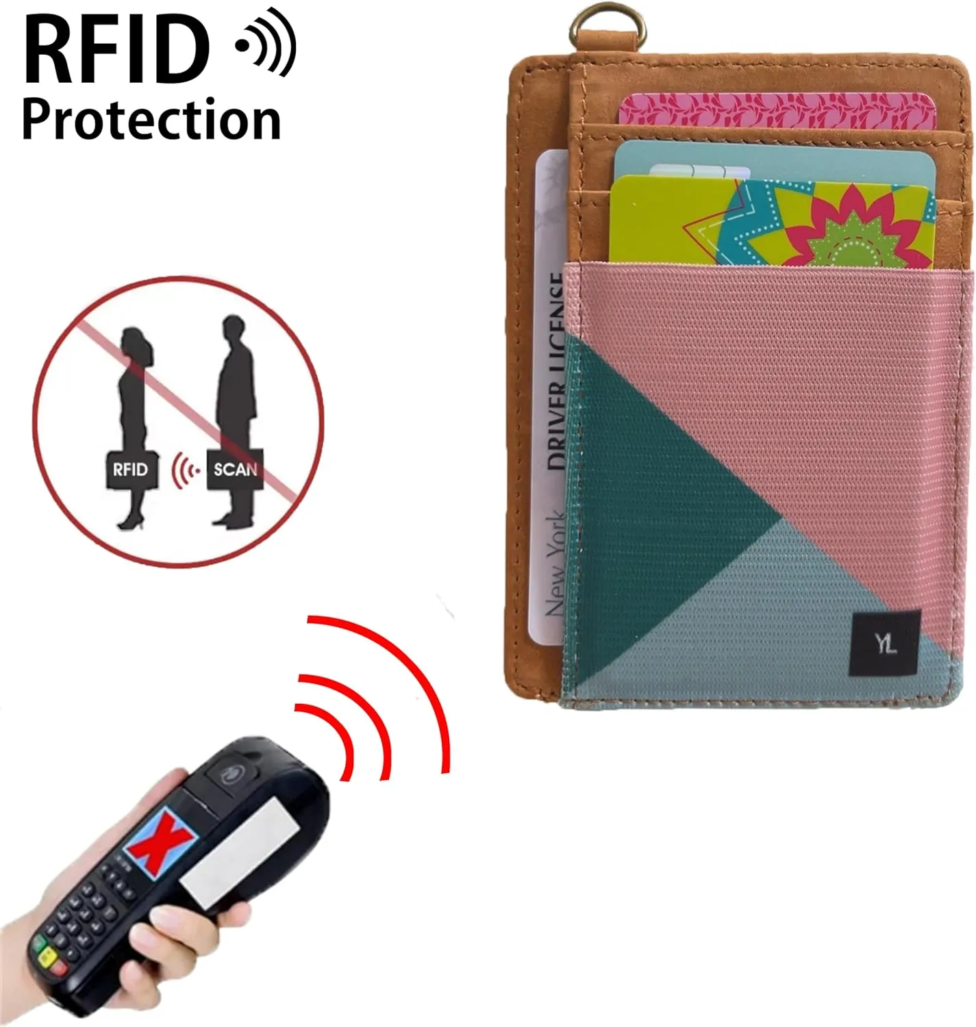 Wallet Rfid Card Holder Credit Cardholder for Women Men Thin Pocket Card Case Small Slim Minimalist Keychain Wristlet Wallets Leather