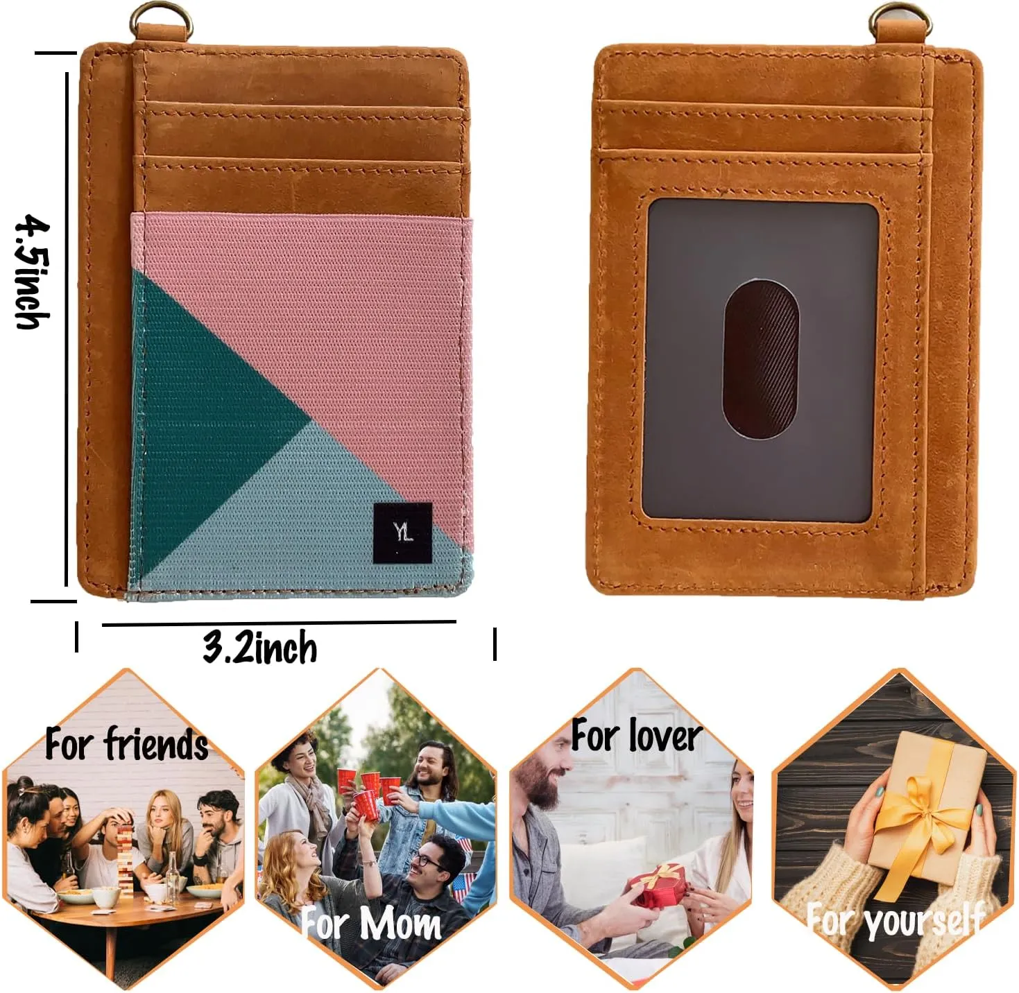 Wallet Rfid Card Holder Credit Cardholder for Women Men Thin Pocket Card Case Small Slim Minimalist Keychain Wristlet Wallets Leather
