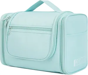 WANDF Large Hanging Toiletry Bag Travel Cosmetic Makeup Organizer Water-Resistant Shower Bathroom Bag for Women and Men (Mint Green)