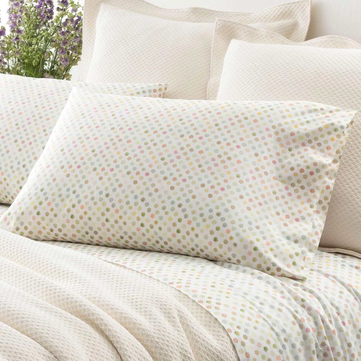 Watercolor Dots Pillowcases (Pair), Standard Size, Multi Graphic Pattern