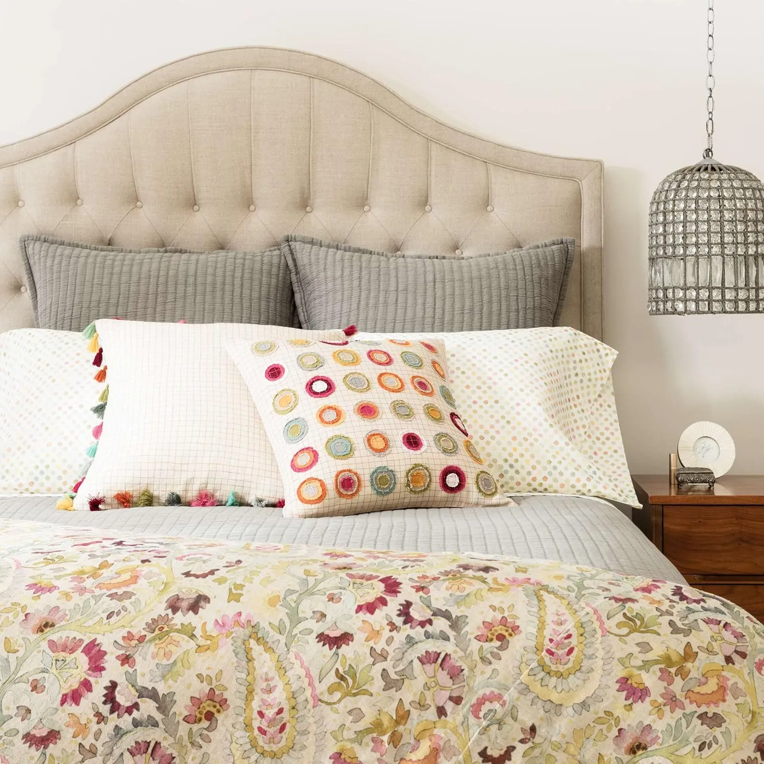 Watercolor Dots Pillowcases (Pair), Standard Size, Multi Graphic Pattern