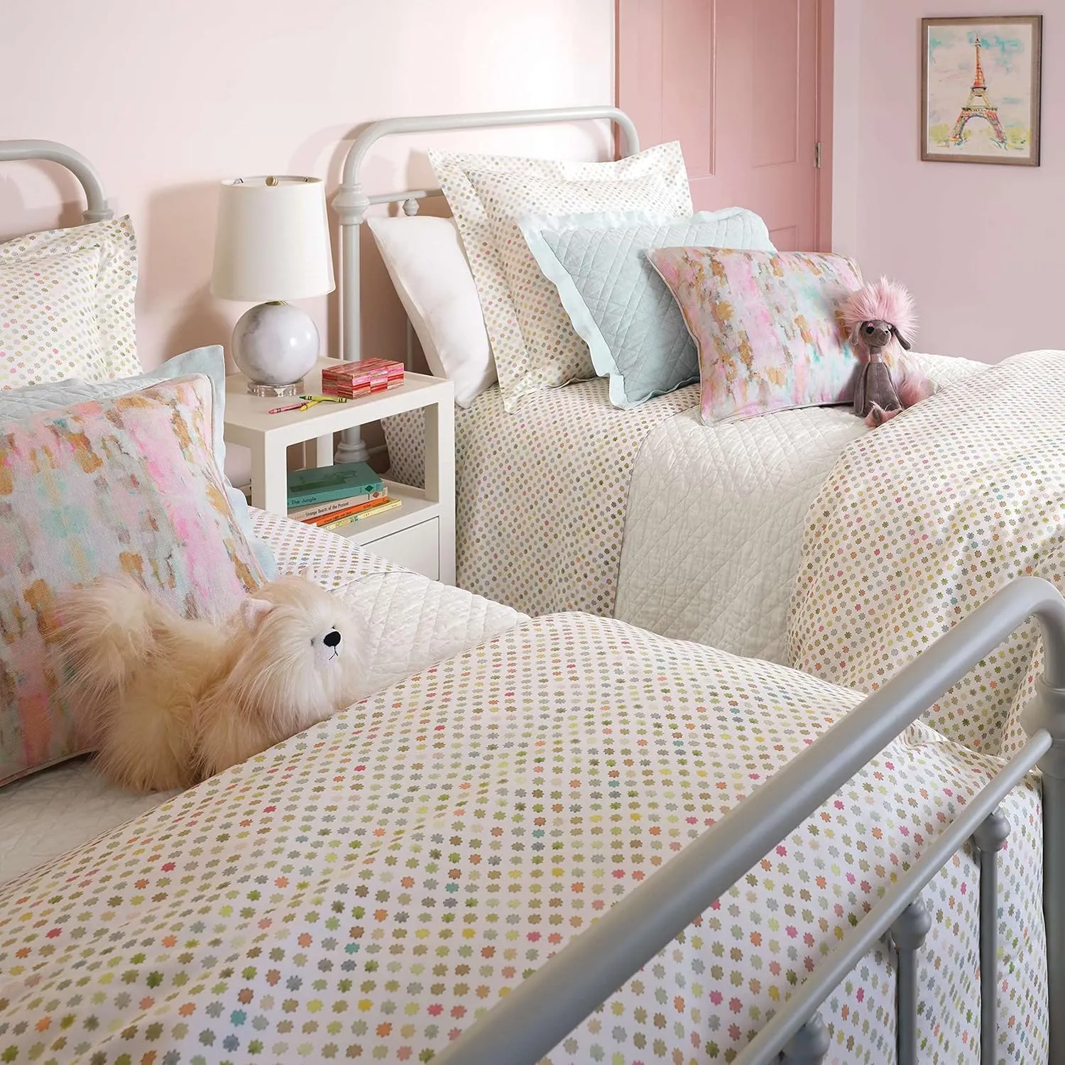 Watercolor Dots Sheet Set, King Size, Multi Graphic Pattern
