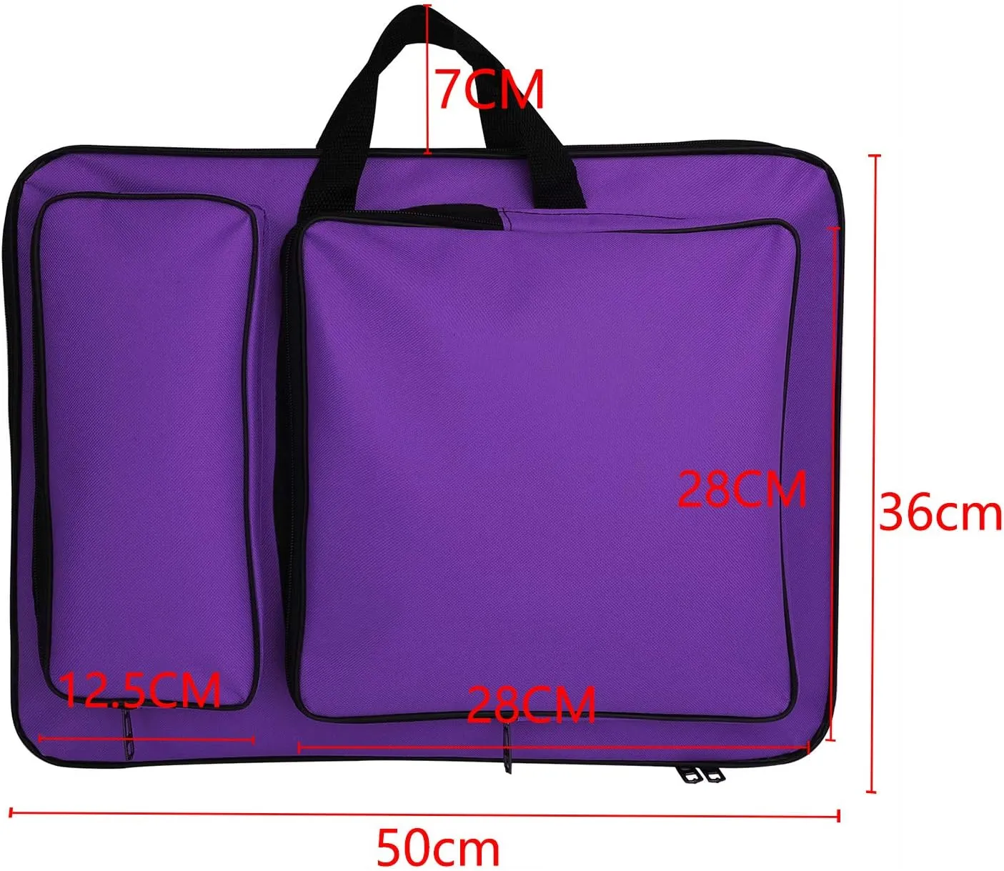 Waterproof Art/Craft Supplies Storage Tote Bag Artist Travel Portfolio Carrying Bag Case Painting Box Large Messenger Bag for Painting Brushes Pencils Palette Paints Sketchbook (Purple(Child))