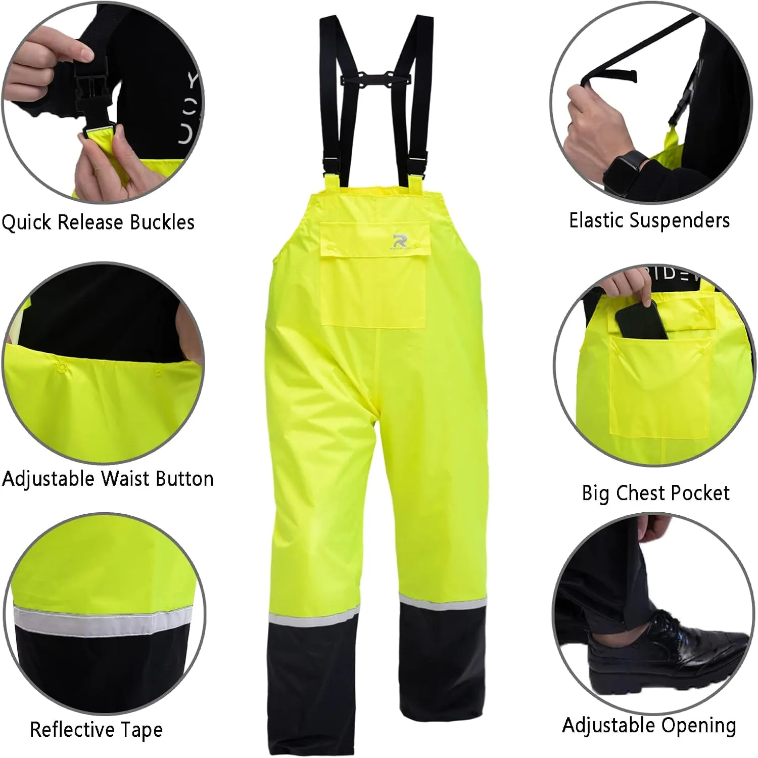 Waterproof Breathable Suits for Men - Durable Oxford Rain Jacket Coat With Pants