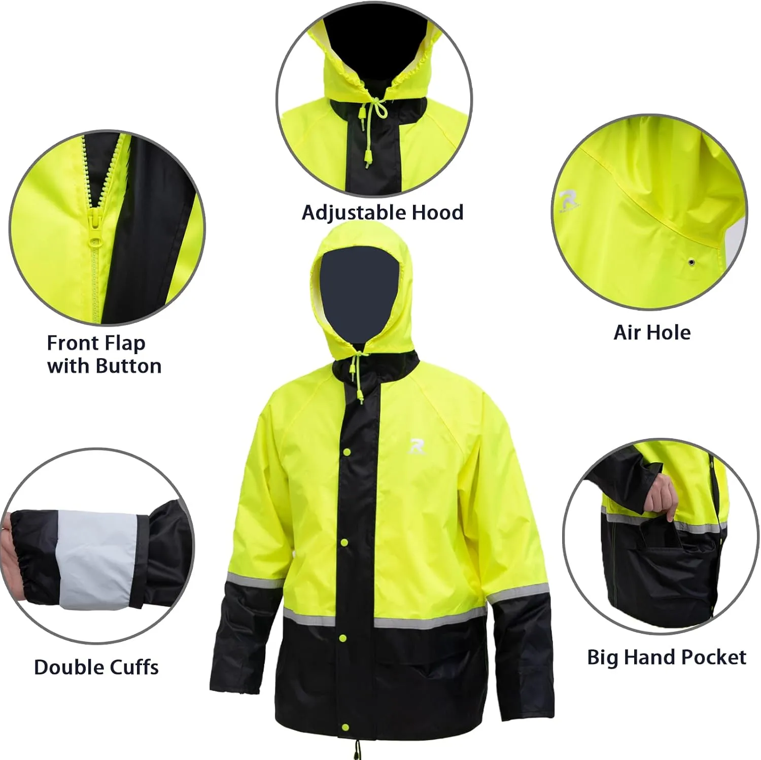 Waterproof Breathable Suits for Men - Durable Oxford Rain Jacket Coat With Pants