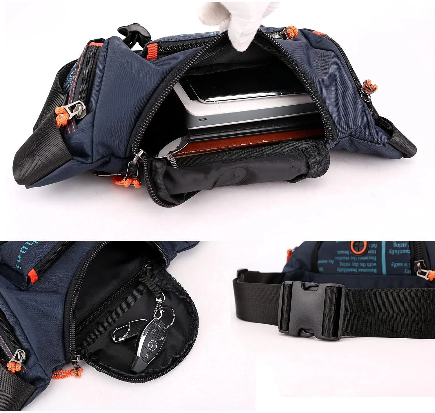 Waterproof Fanny Pack Crossbody Outdoor Waist Bag Pouch With Adjustable Strap Travel Hip Bag For Men Mountaineering,Hiking,Traveling, Camping, Cycling,Running (black)