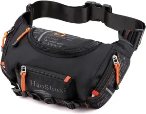 Waterproof Fanny Pack Crossbody Outdoor Waist Bag Pouch With Adjustable Strap Travel Hip Bag For Men Mountaineering,Hiking,Traveling, Camping, Cycling,Running (black)