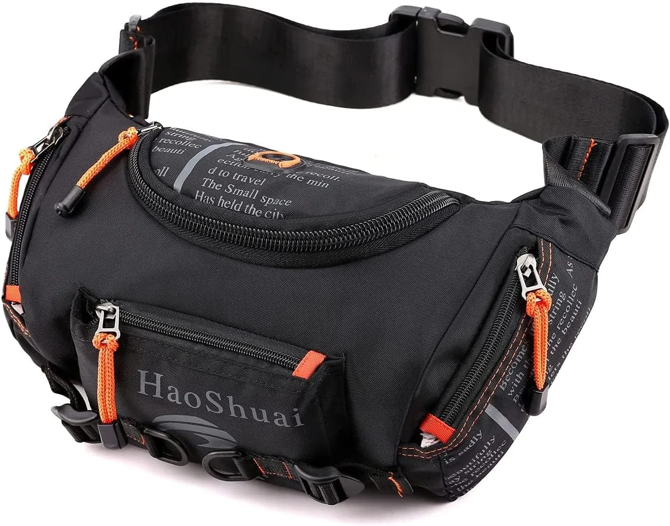 Waterproof Fanny Pack Crossbody Outdoor Waist Bag Pouch With Adjustable Strap Travel Hip Bag For Men Mountaineering,Hiking,Traveling, Camping, Cycling,Running (black)