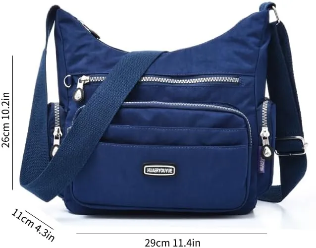 Waterproof Nylon Crossbody Bag for Women Large Capacity Shoulder Bag Travel Purses and Handbag