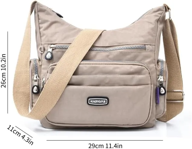 Waterproof Nylon Crossbody Bag for Women Large Capacity Shoulder Bag Travel Purses and Handbag