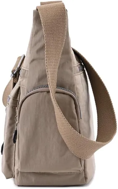 Waterproof Nylon Crossbody Bag for Women Mulit-Pockets Shoulder Bag Travel Purses and Handbag