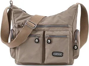 Waterproof Nylon Crossbody Bag for Women Mulit-Pockets Shoulder Bag Travel Purses and Handbag