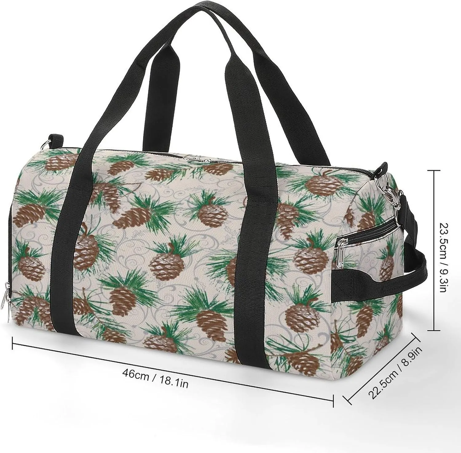 Waterproof Pinecone Travel Duffel Bag with Shoe Compartment Gym Weekender