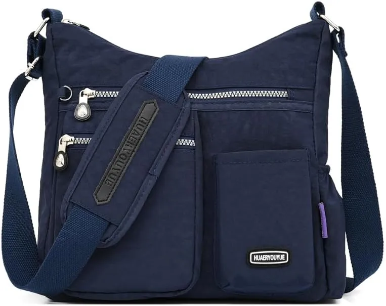 Waterproof Shoulder Bag Nylon Crossbody Bag for Women Travel Purses and Handbag Large Capacity