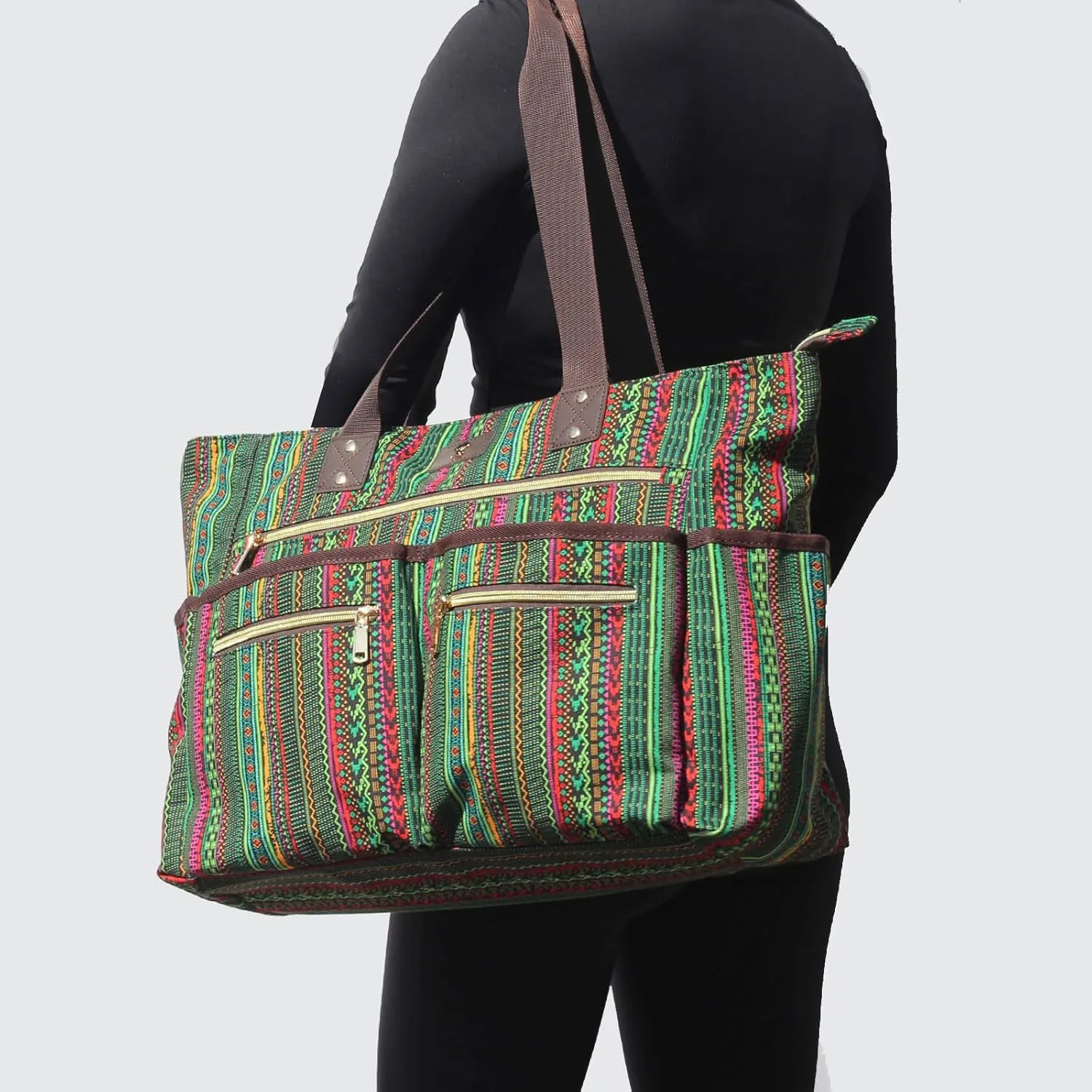 Weekender Bag Carry On Bag Overnight Tote Travel Duffle with 13 Pockets for Travel,Work，Gym,Beach,Teacher,Nurse