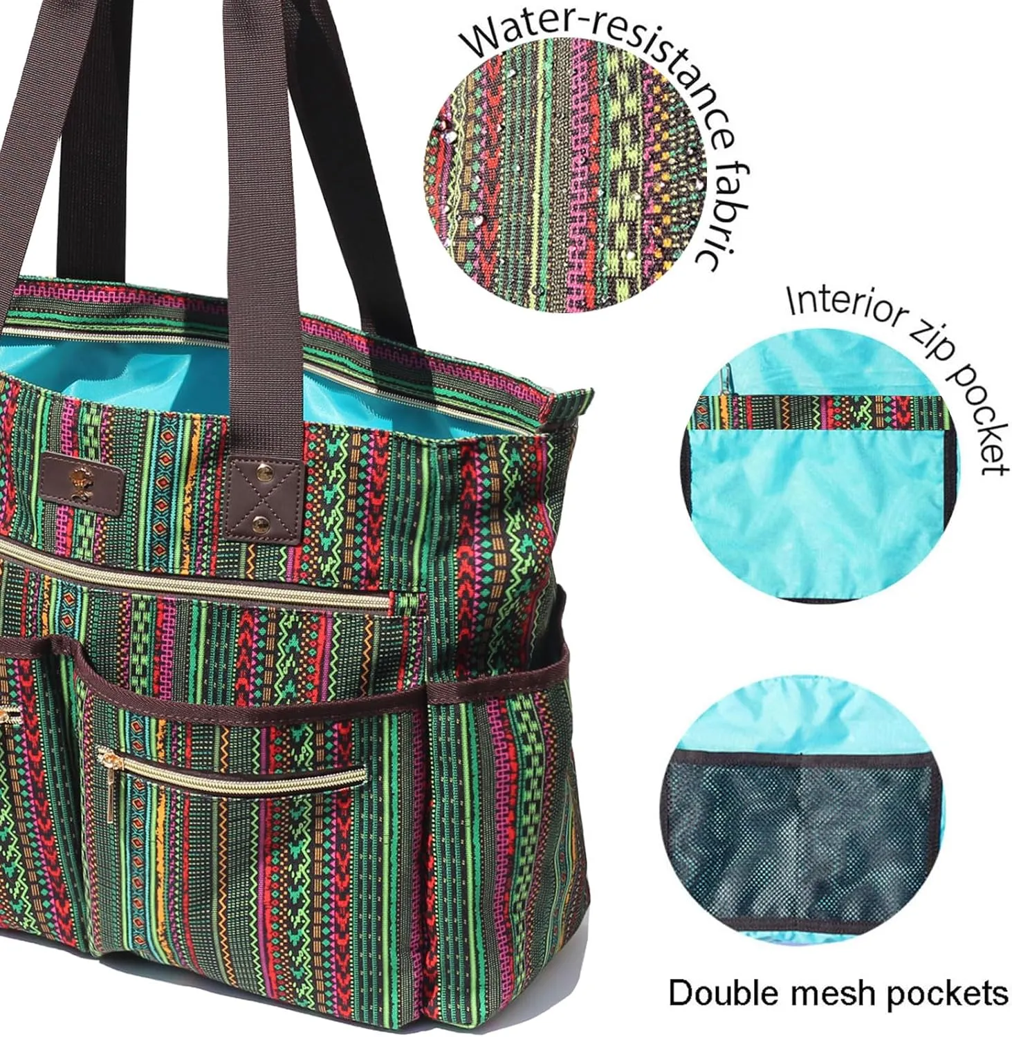 Weekender Bag Carry On Bag Overnight Tote Travel Duffle with 13 Pockets for Travel,Work，Gym,Beach,Teacher,Nurse