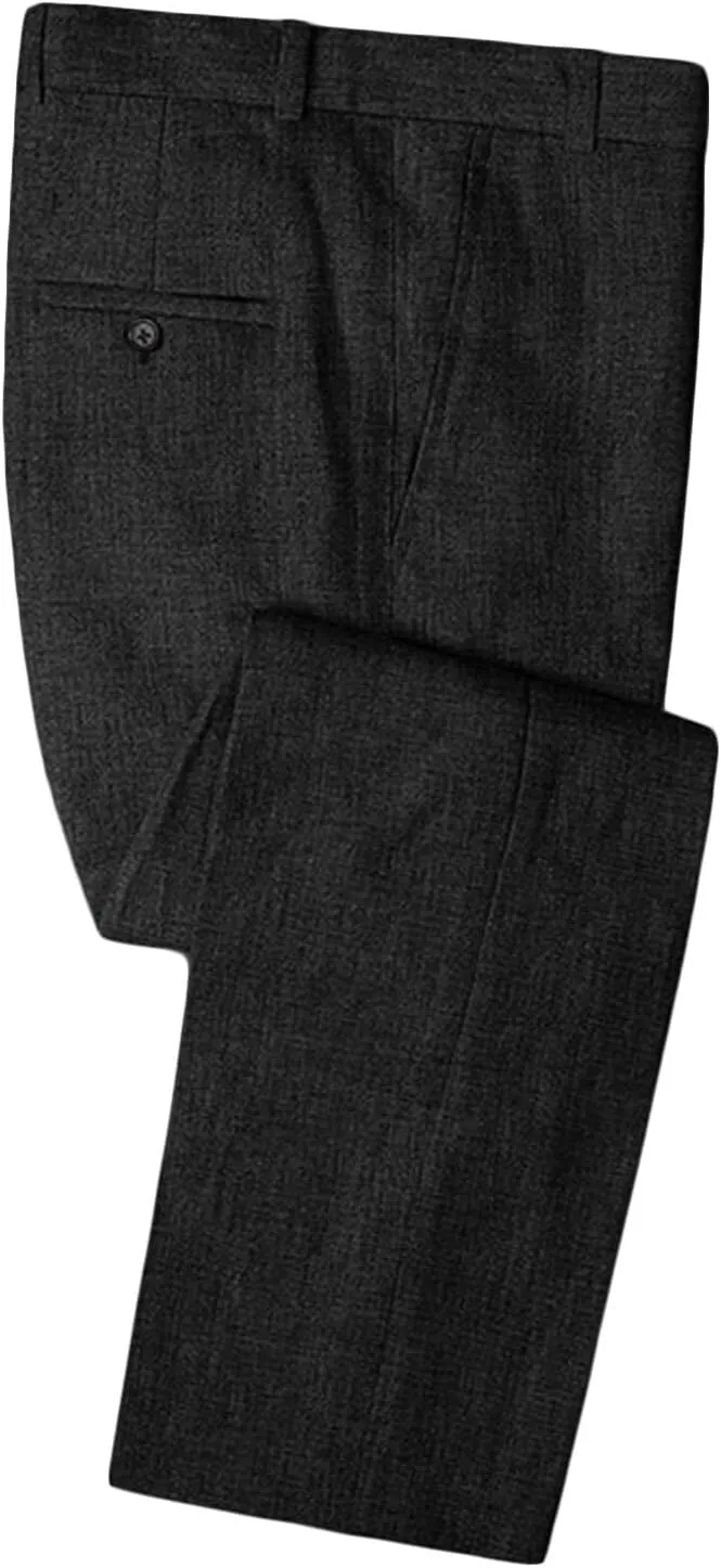 Wemaliyzd Men's Linen Suit Summer 3 Piece Wedding Suit Peak Lapel Blazer Vest Pants