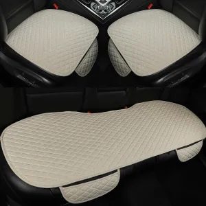 West Llama Linen Car Seat Covers,Bottom Seat Covers for Cars Include 1 Pair Front Driver Seat Pad Mat and 1 Rear Bench Cover Universal Fits 90% Vehicles,SUVs,Cars,Sedans(3Piece-Beige)
