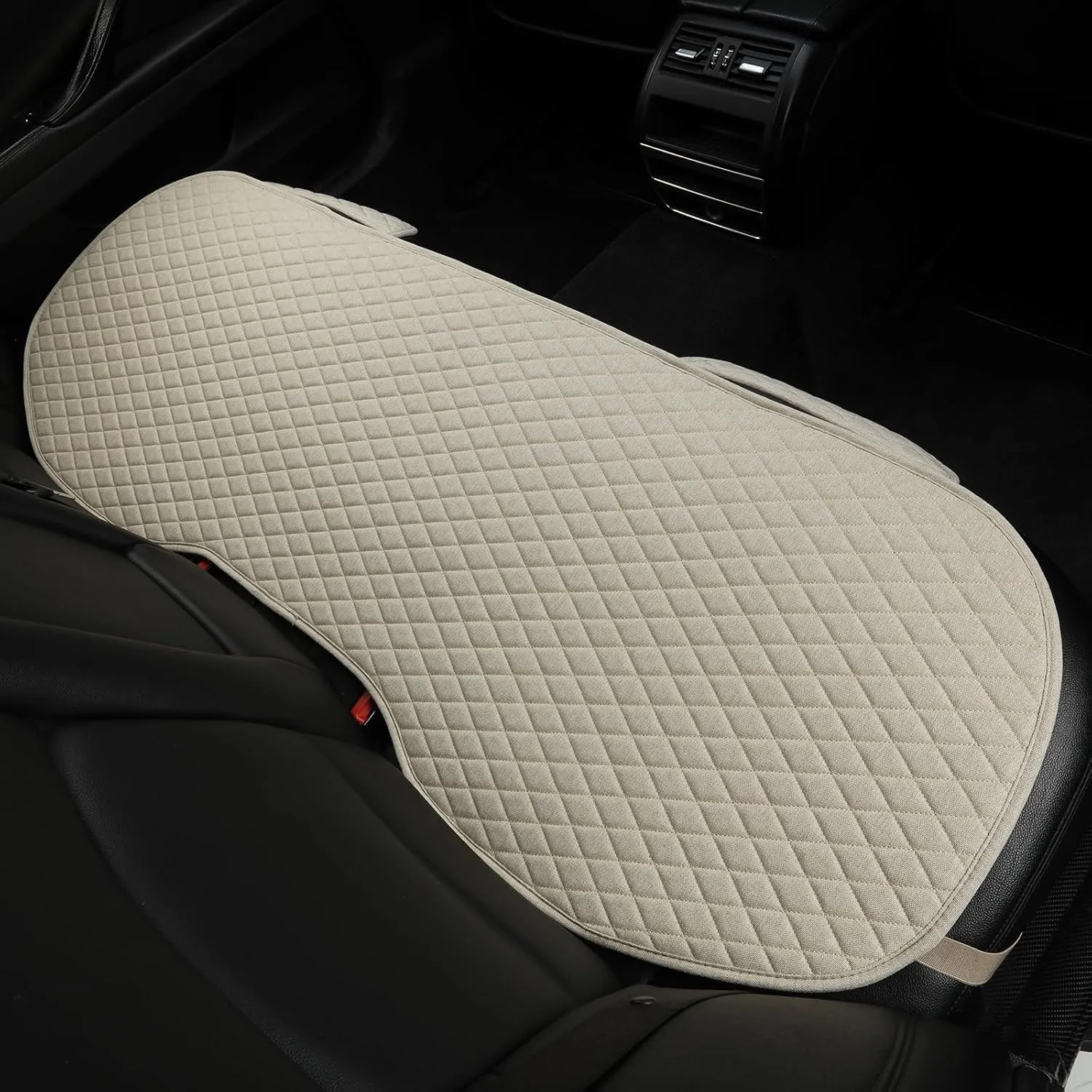West Llama Linen Car Seat Covers,Bottom Seat Covers for Cars Include 1 Pair Front Driver Seat Pad Mat and 1 Rear Bench Cover Universal Fits 90% Vehicles,SUVs,Cars,Sedans(3Piece-Beige)