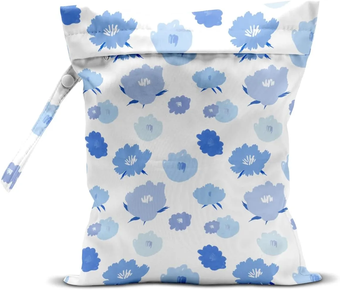 Wet Bag, Wet Dry Bag, Wet Bag for Swimsuit, Travel, Beach, Pool, Diapers, Dirty Yoga Gym Clothes, Toiletries, Makeup Bag, Waterproof Reusable Cute Daisy Floral Flower
