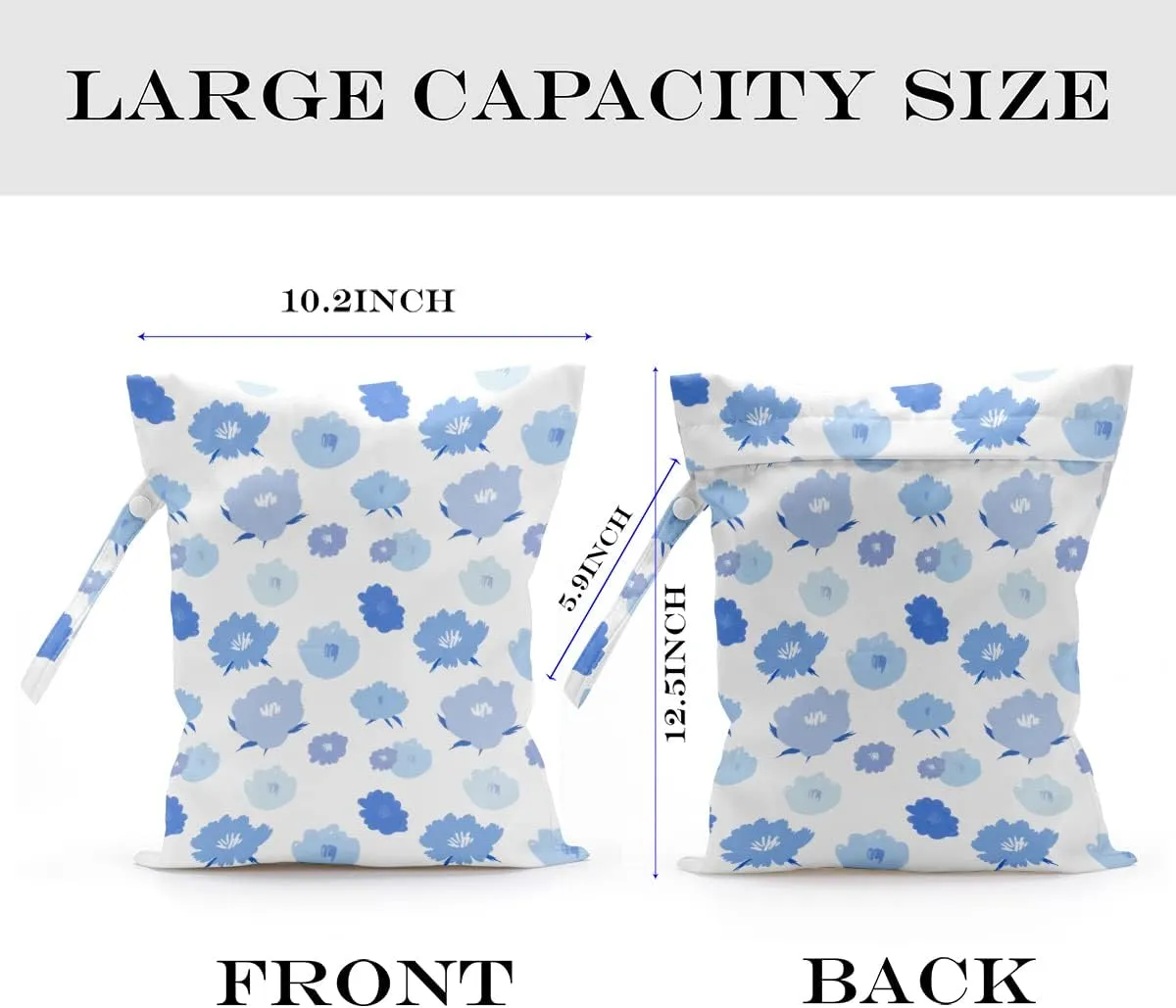 Wet Bag, Wet Dry Bag, Wet Bag for Swimsuit, Travel, Beach, Pool, Diapers, Dirty Yoga Gym Clothes, Toiletries, Makeup Bag, Waterproof Reusable Cute Daisy Floral Flower