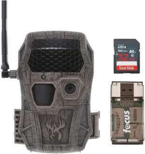 Wildgame Innovations Encounter XT Cellular 26MP Trail Camera with 720p Video Capture Bundle with 32GB Ultra SDHC UHS-I Memory Card and 4-in-1 USB Card Reader (Black) (3 Items)