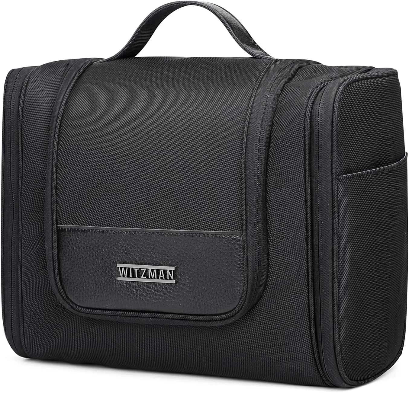 WITZMAN Toiletry Bag for Men Women Large Hanging Multi-organization Bathroom Bag Water-resistant Dopp Kit Shaving Bag Men(B690 Black)