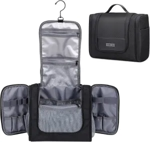 WITZMAN Toiletry Bag for Men Women Large Hanging Multi-organization Bathroom Bag Water-resistant Dopp Kit Shaving Bag Men(B690 Black)