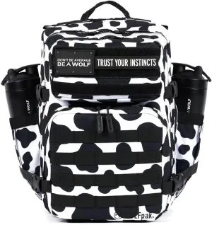 WOLFpak 35L Backpack Meal Prep Management (Black White Cow Print)