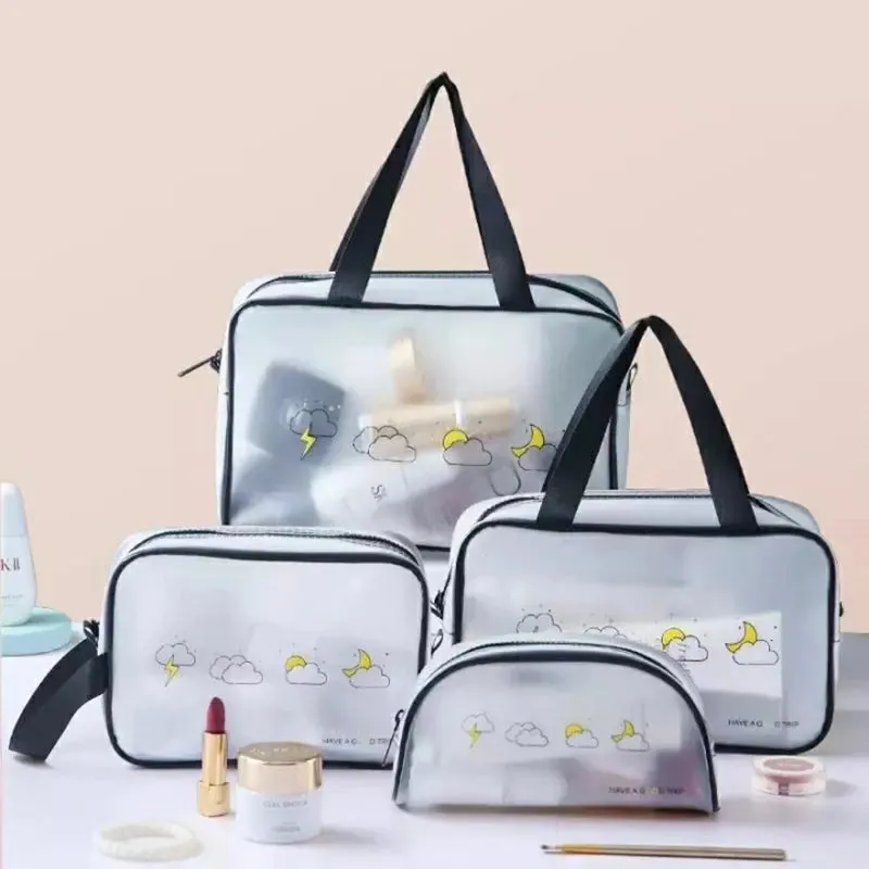 Women 4pc set Transparent Cosmetic Bag