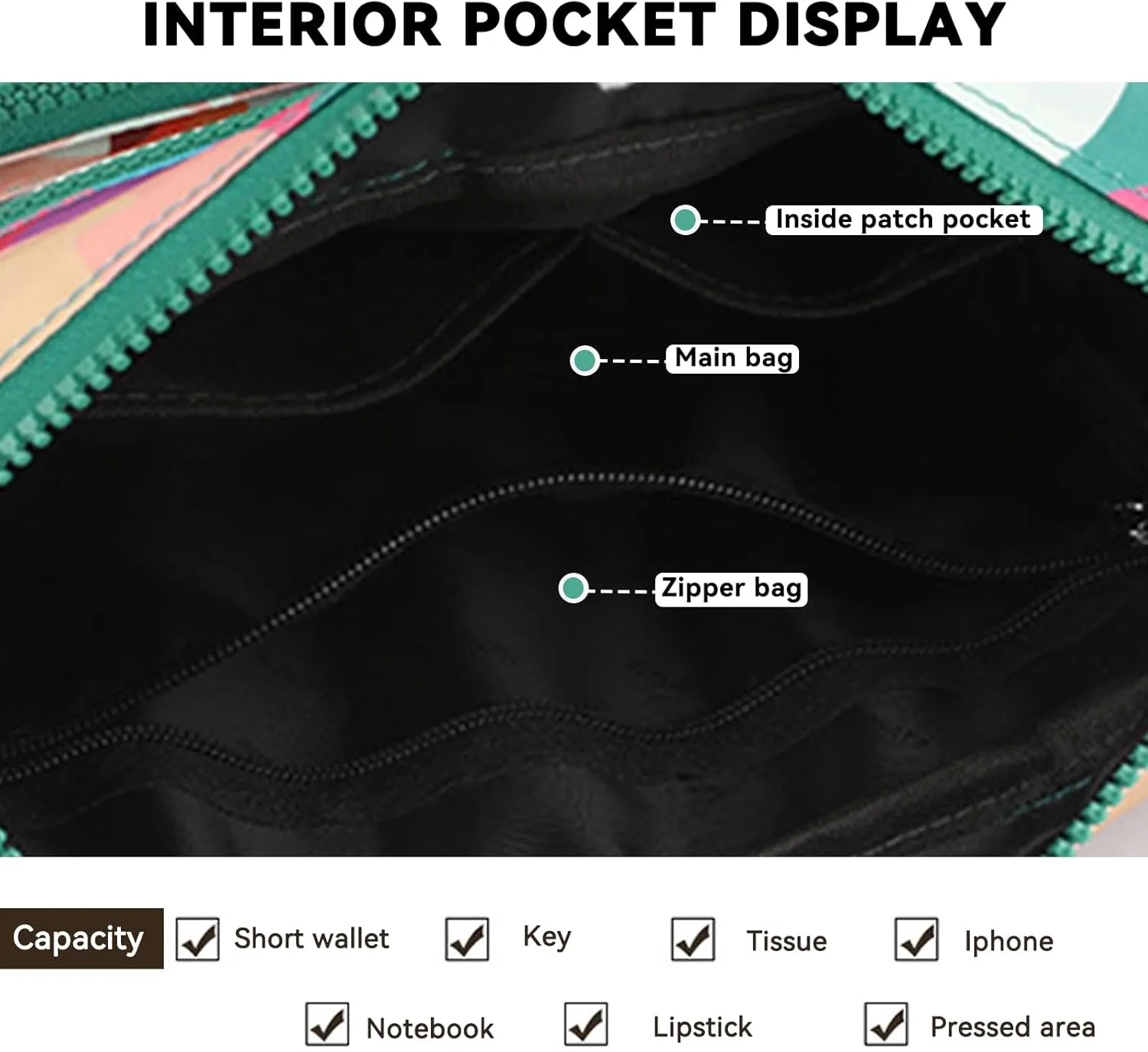 Women Crossbody Bag Multi-Pocket Nylon Waterproof Lightweight Casual Shoulder Handbag Purse Bookbag