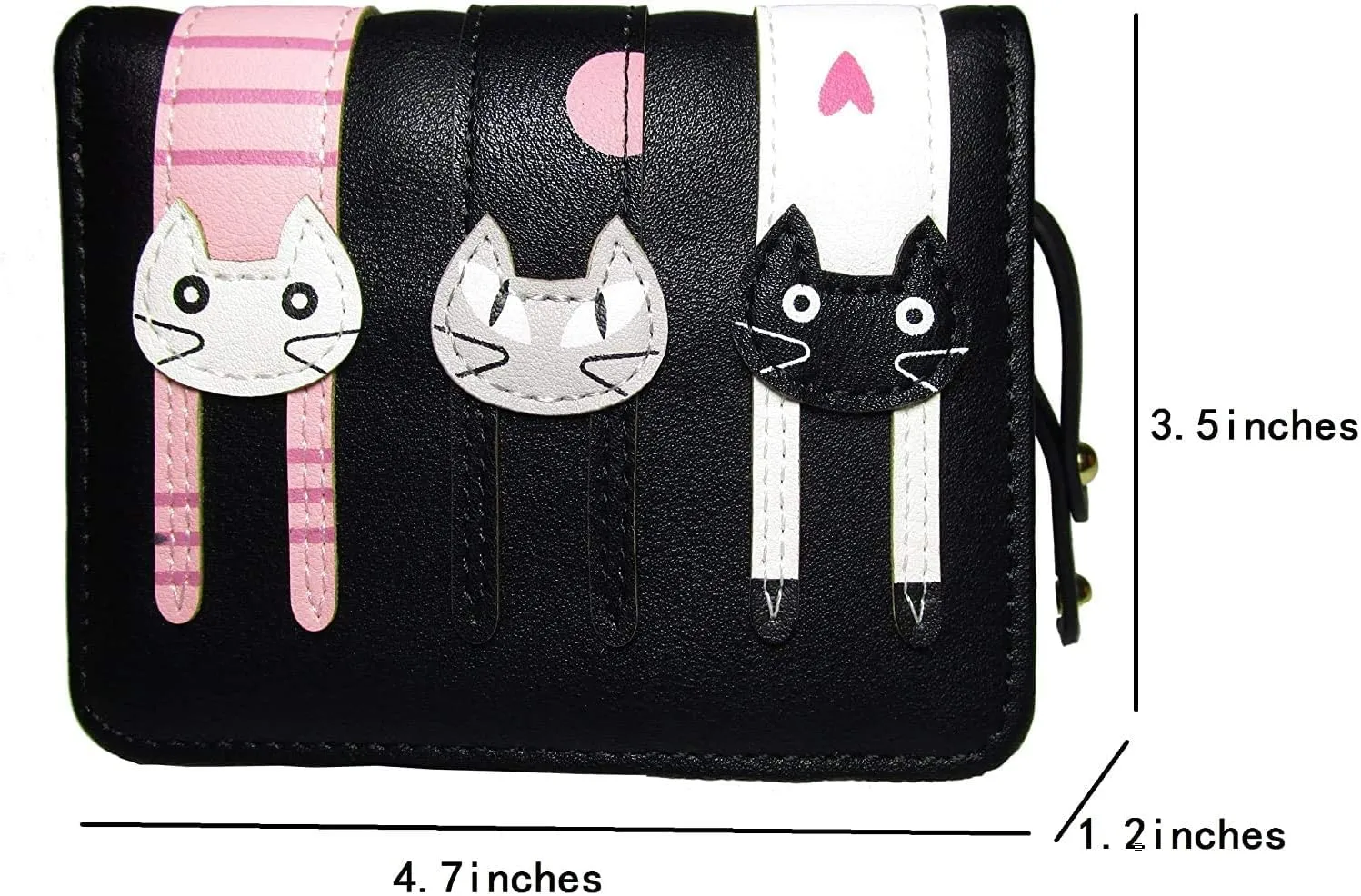 Women Cute Cat Wallet Coin Purse Bifold Wallet Clutch Bag