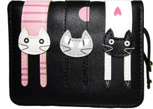 Women Cute Cat Wallet Coin Purse Bifold Wallet Clutch Bag