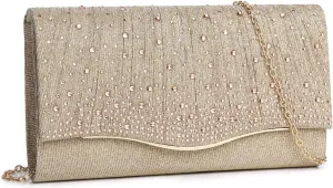 Women Evening Bags Glitter Sequins Clutch Purses for Women Shiny Envelope Handbag Formal Wedding Party Prom Purse