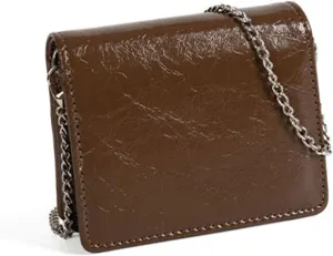 Women Fashion Small Purse Evening Bag with Crossbody Chain PU Leather Portable Coin Purse Lipsticks Earphone Organizers
