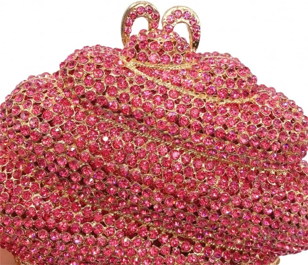 Women Ice Cream Shaped Evening Clutch Glitter Full Rhinestones Bag Girl Summer Dress Shoulder Bag