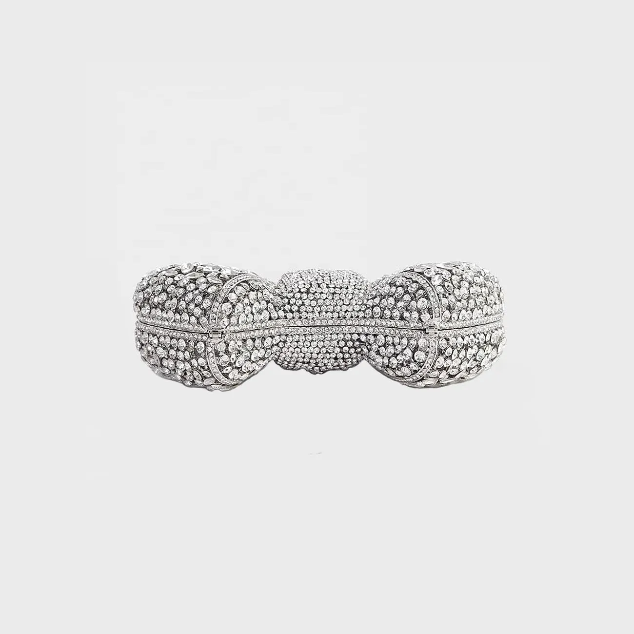 Women Luxury Bowknot Shaped Evening Clutch Sparkling Rhinestones Handbag for Banquet Wedding Party