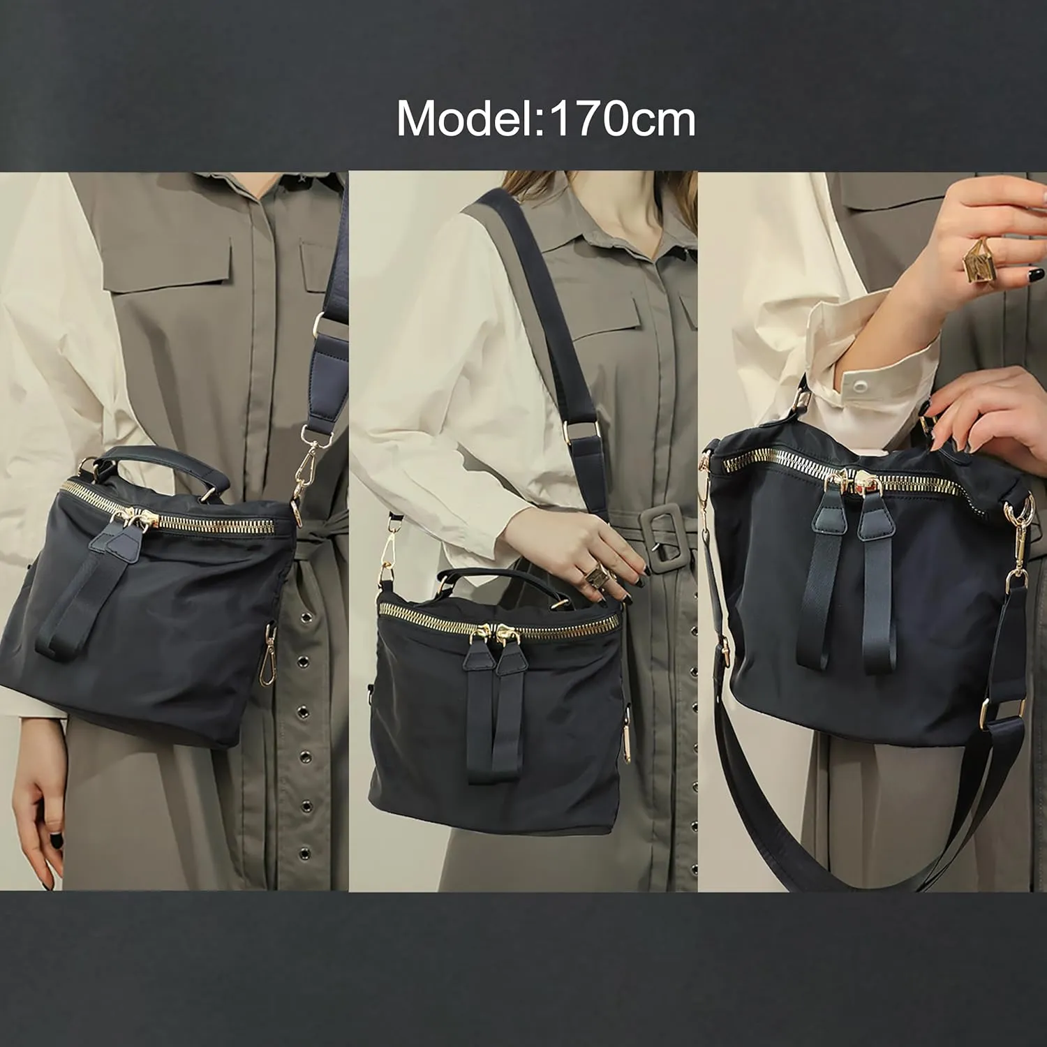 Women Nylon Handbag Anti-theft Casual Lightweight Travel Shopping Shoulder Bag Crossbody bag