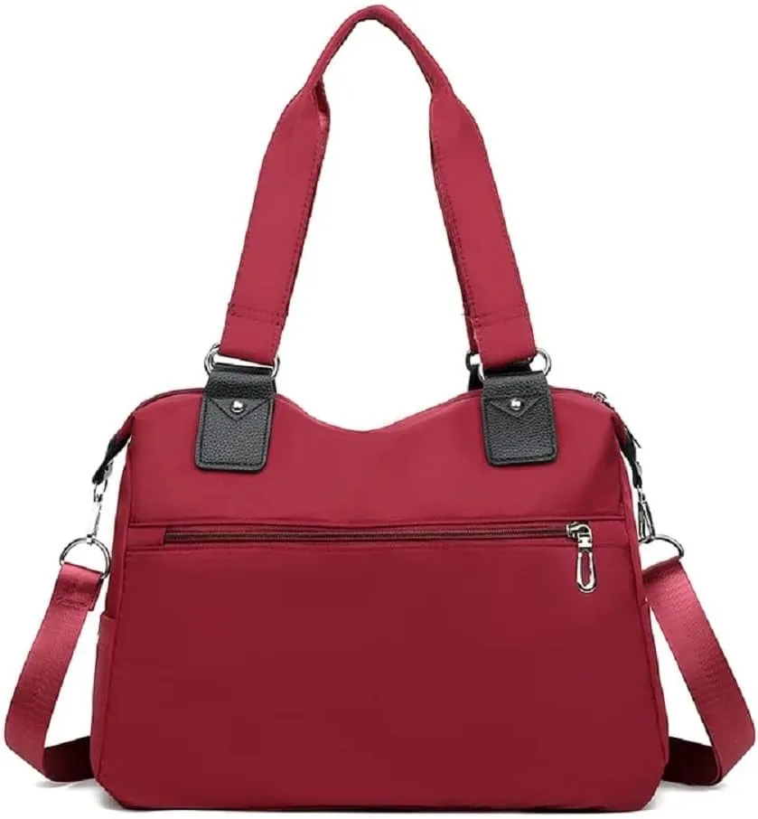 Women Waterproof Multi Pocket Handbag Nylon Tote Bag Large Travel Shoulder Bag
