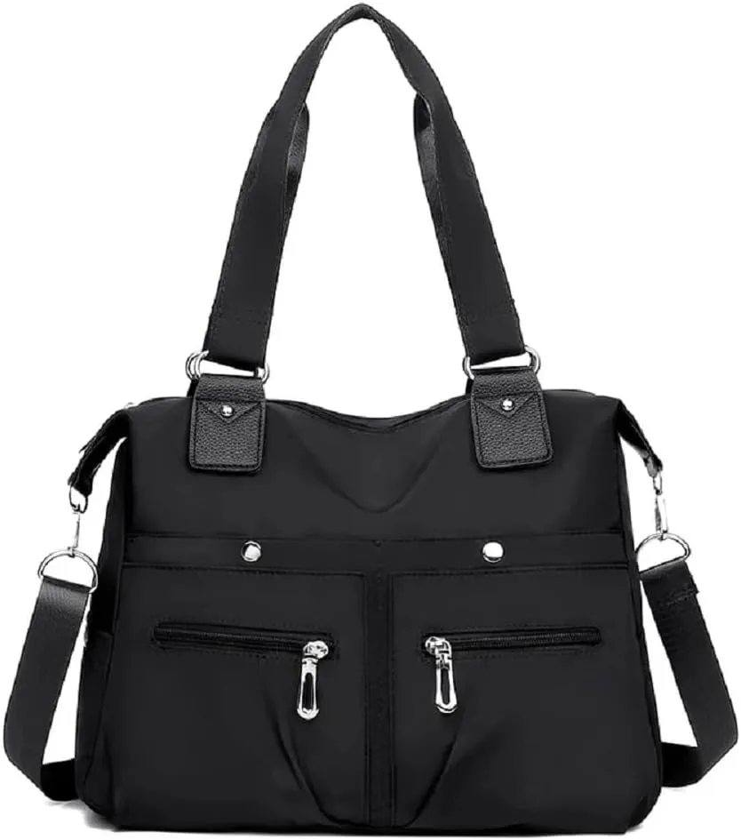 Women Waterproof Multi Pocket Handbag Nylon Tote Bag Large Travel Shoulder Bag