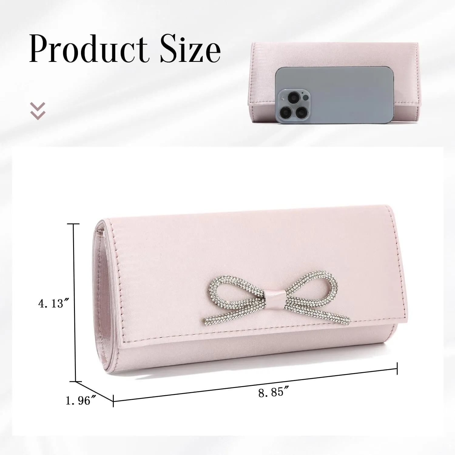 Women's Bow Clutch Purses with Chain, Evening Bag for Women Formal for Wedding Party Prom Cocktail