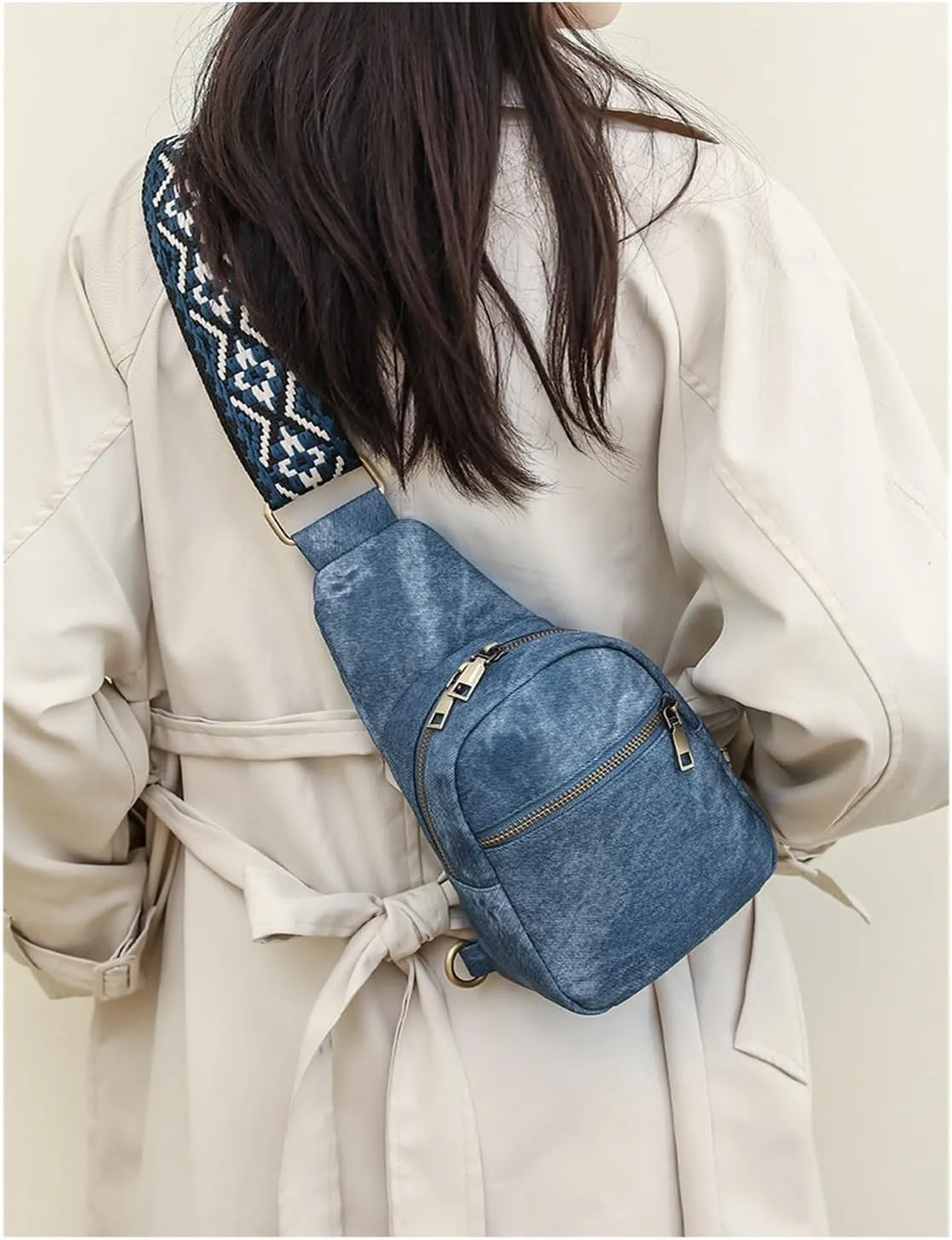 Women's Crossbody Shoulder Bag, Casual Chest Bag(Blue)
