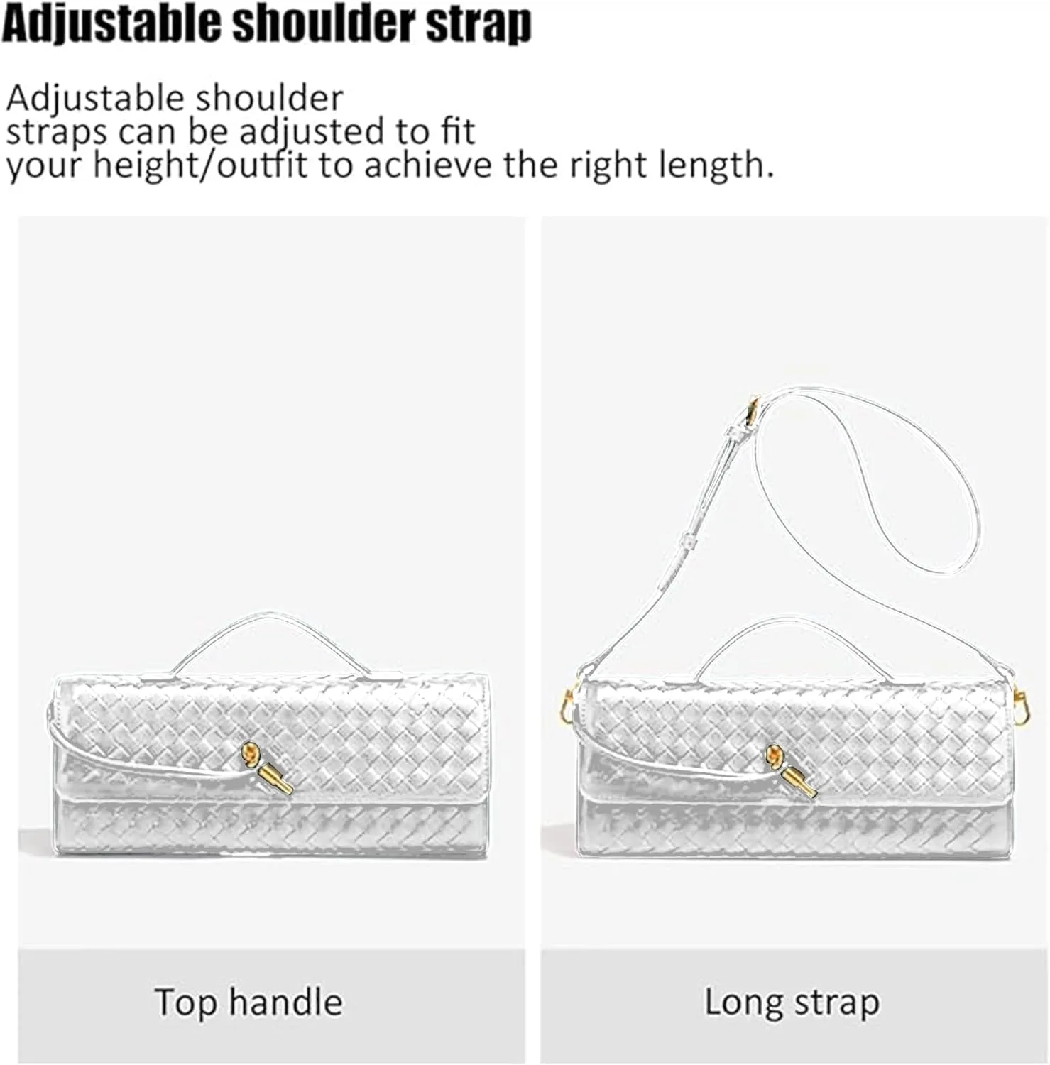 Women's Handmade Woven Clutch Purse,Crossbody Bag for Evening & Casual, Adjustable Shoulder Strap Fashion Handbag